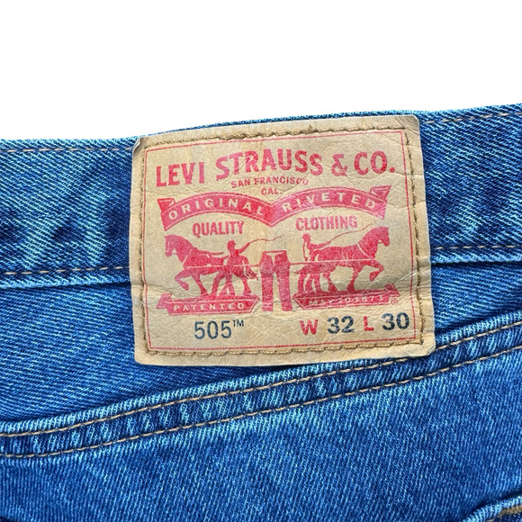 Levi’s 505 Men’s Jeans W32 L30 Straight Leg Blue Denim Classic Fit Zip Fly - Picture 4 of 16